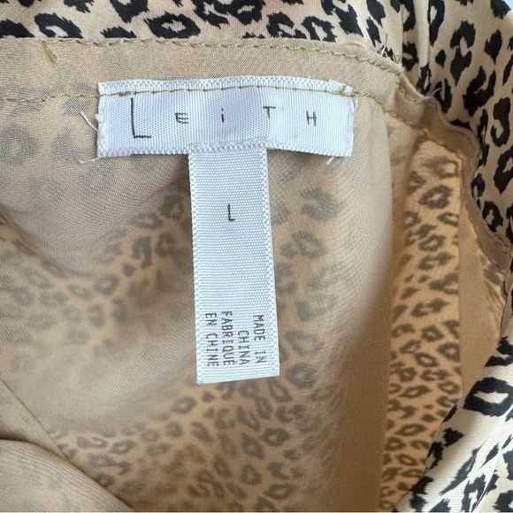 Leith Leopard Midi Satin Skirt Sz Large - Picture 7 of 11